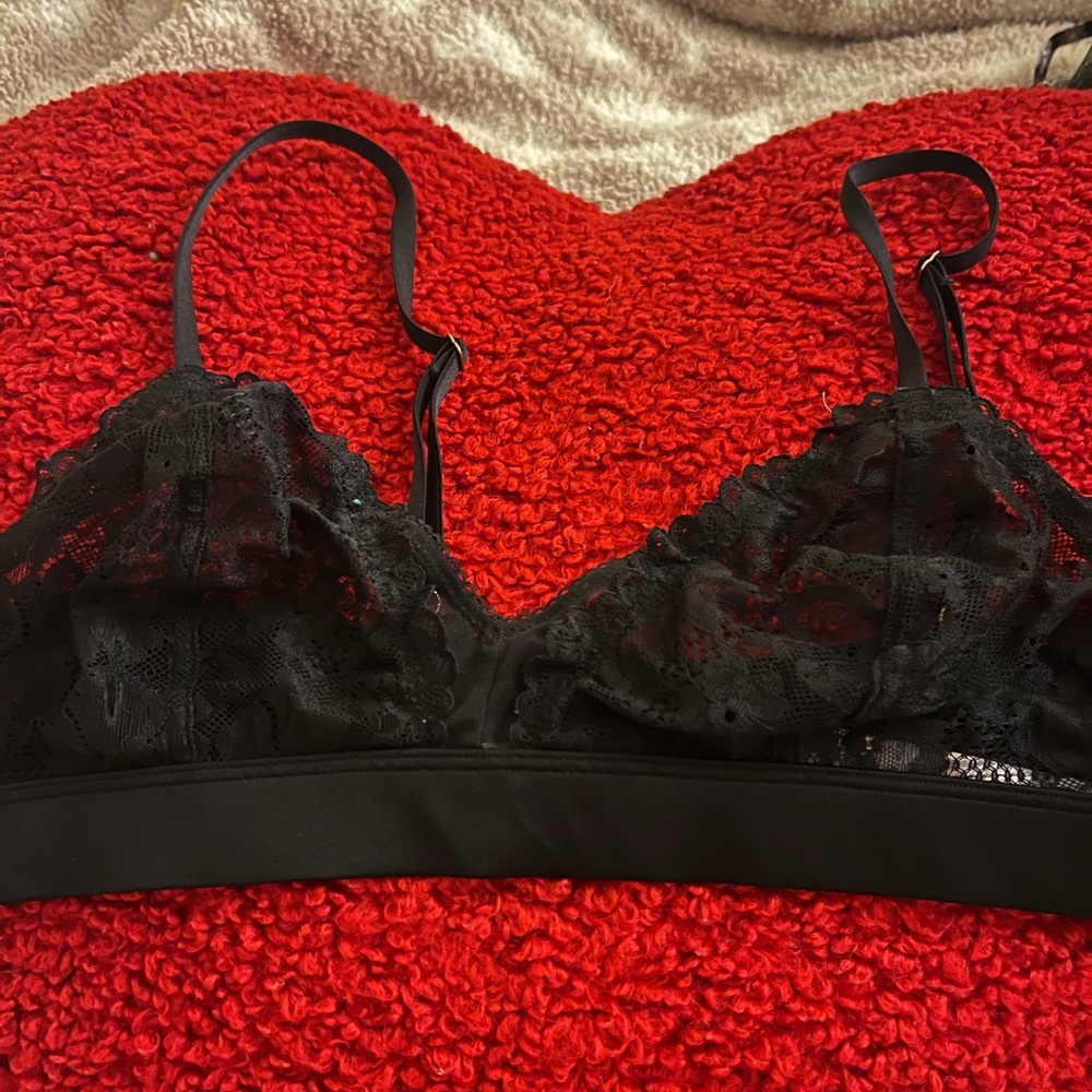 Savage X Fenty Elegant Black Lace Bra